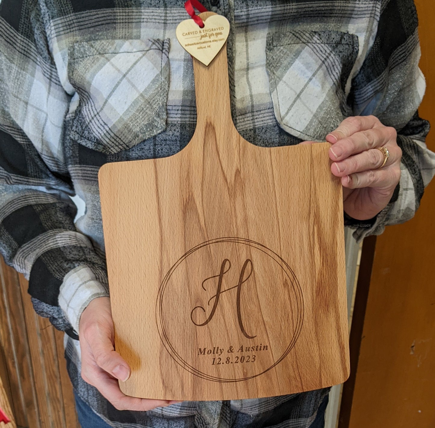 Personalized Monogrammed Wedding Gift Cutting Board,