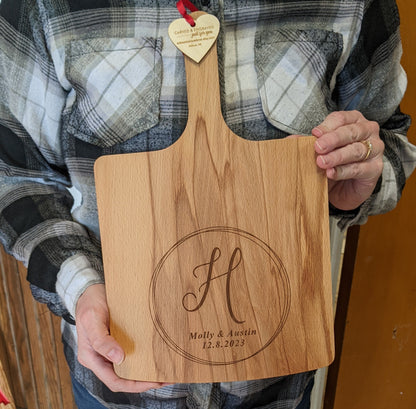 Personalized Monogrammed Wedding Gift Cutting Board,