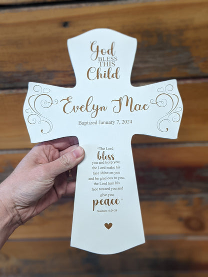 Personalized Cross Baptism Gift, Child's Baptism Gift, Personalized Cross, Religious Gift, Communion Gift, Engraved,  Personalized Communion