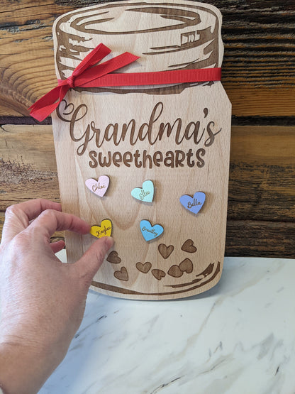 Personalized Gift for Grandma, Conversation Hearts Valentine's Day