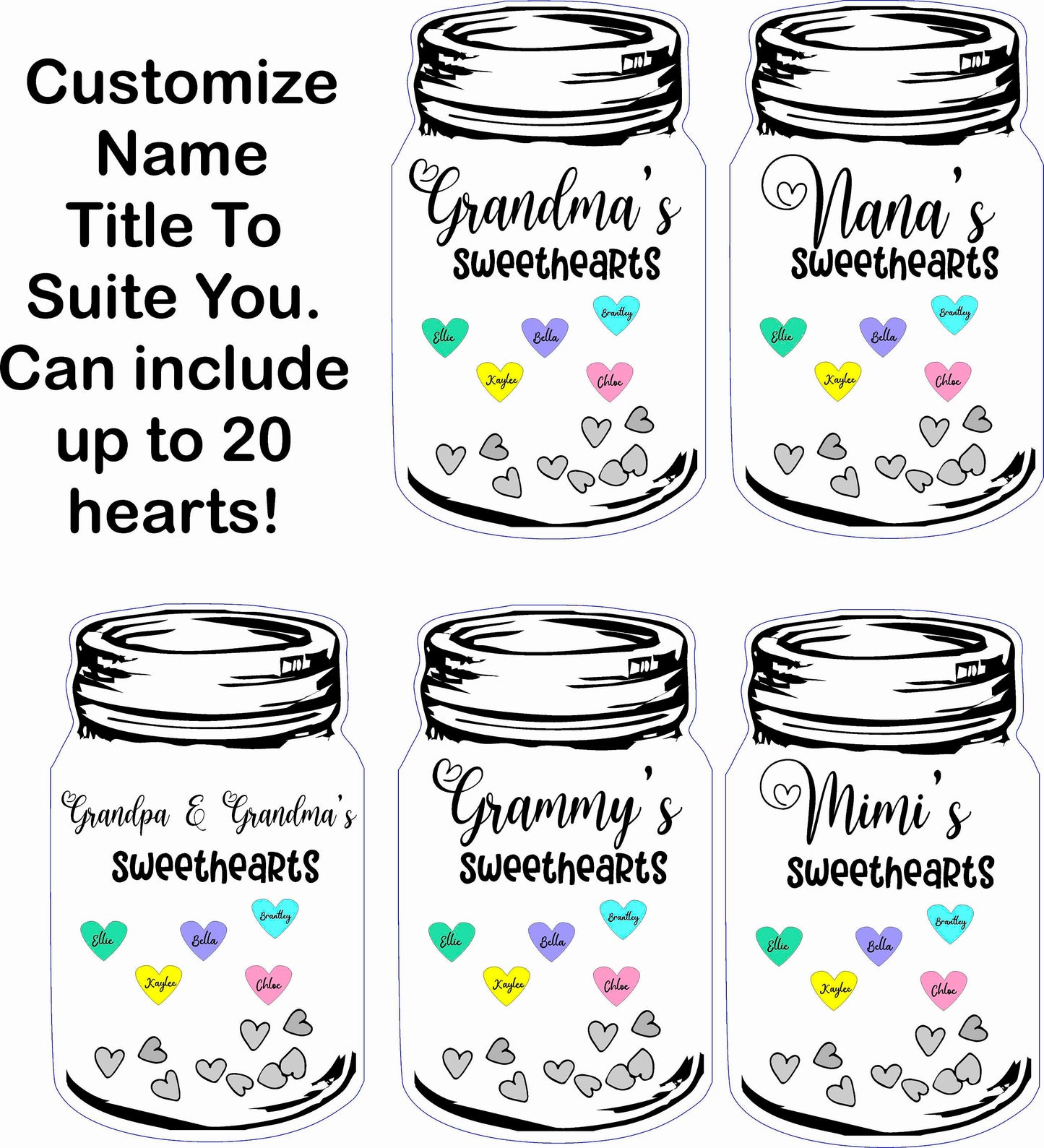 Personalized Gift for Grandma, Conversation Hearts Valentine's Day