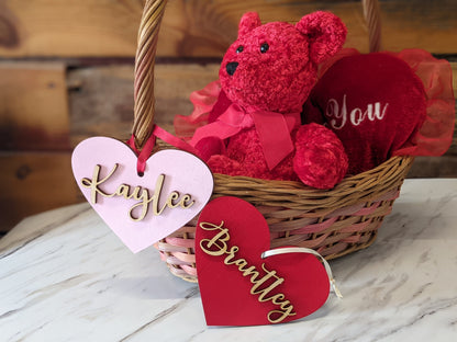 Personalized Valentine' Day Basket Name Tag, Personalized Valentine's Day Name Tag, Personalized Valentine Basket Name Tag,