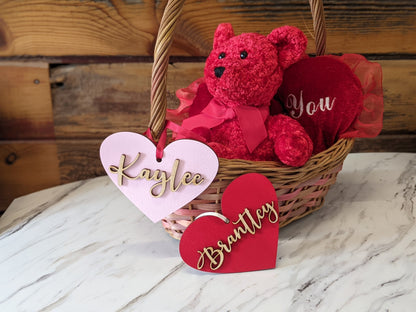 Personalized Valentine' Day Basket Name Tag, Personalized Valentine's Day Name Tag, Personalized Valentine Basket Name Tag,