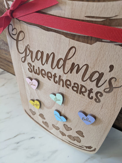 Personalized Gift for Grandma, Conversation Hearts Valentine's Day