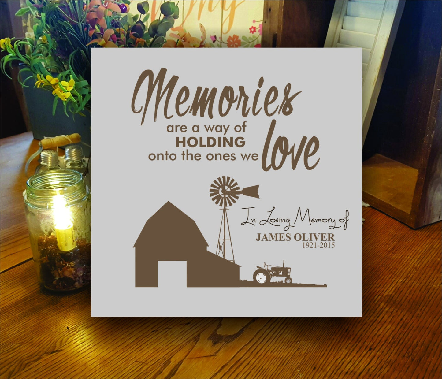 Personalized Farming Memorial Sign, Farm Memories Sympathy Gift, Personalized Sympathy Gift, Farming Funeral Gift,